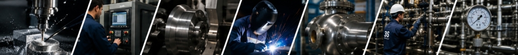 Industrial manufacturing capabilities including CNC machining, turning, welding and process equipment fabrication